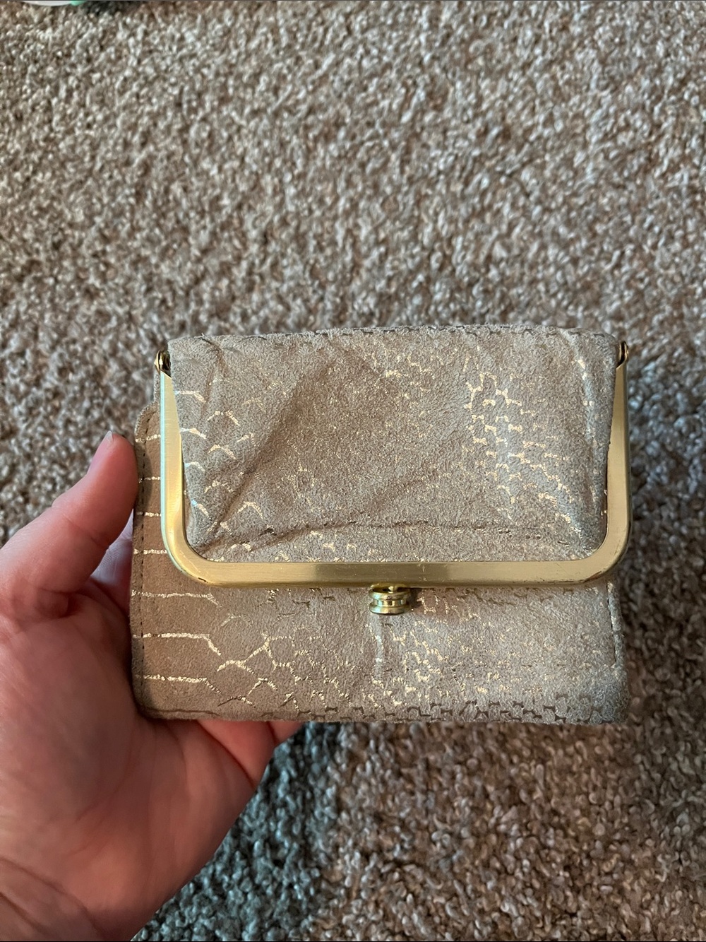 HOBO Champagne Gold Metallic Snap-Closure Wallet